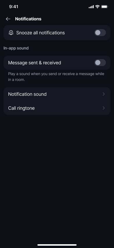 Snooze Notifications π Β· Mobile 2. Tap 'Snooze all notifications' to open the 'Mute notifications' menu:.